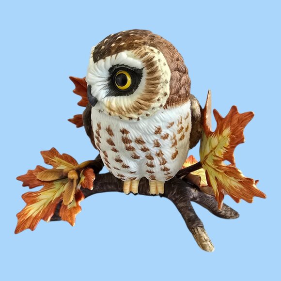 Vintage Lenox Saw Whet Owl on Maple Branch Hand Crafted Porcelain - Picture 3 of 9